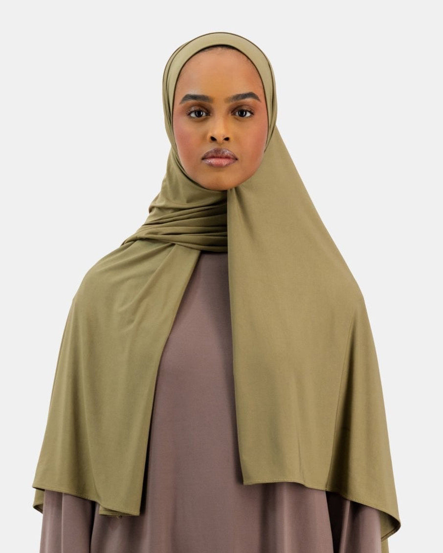 Ice Silk Jersey Scarf Moss Green (Preorder)