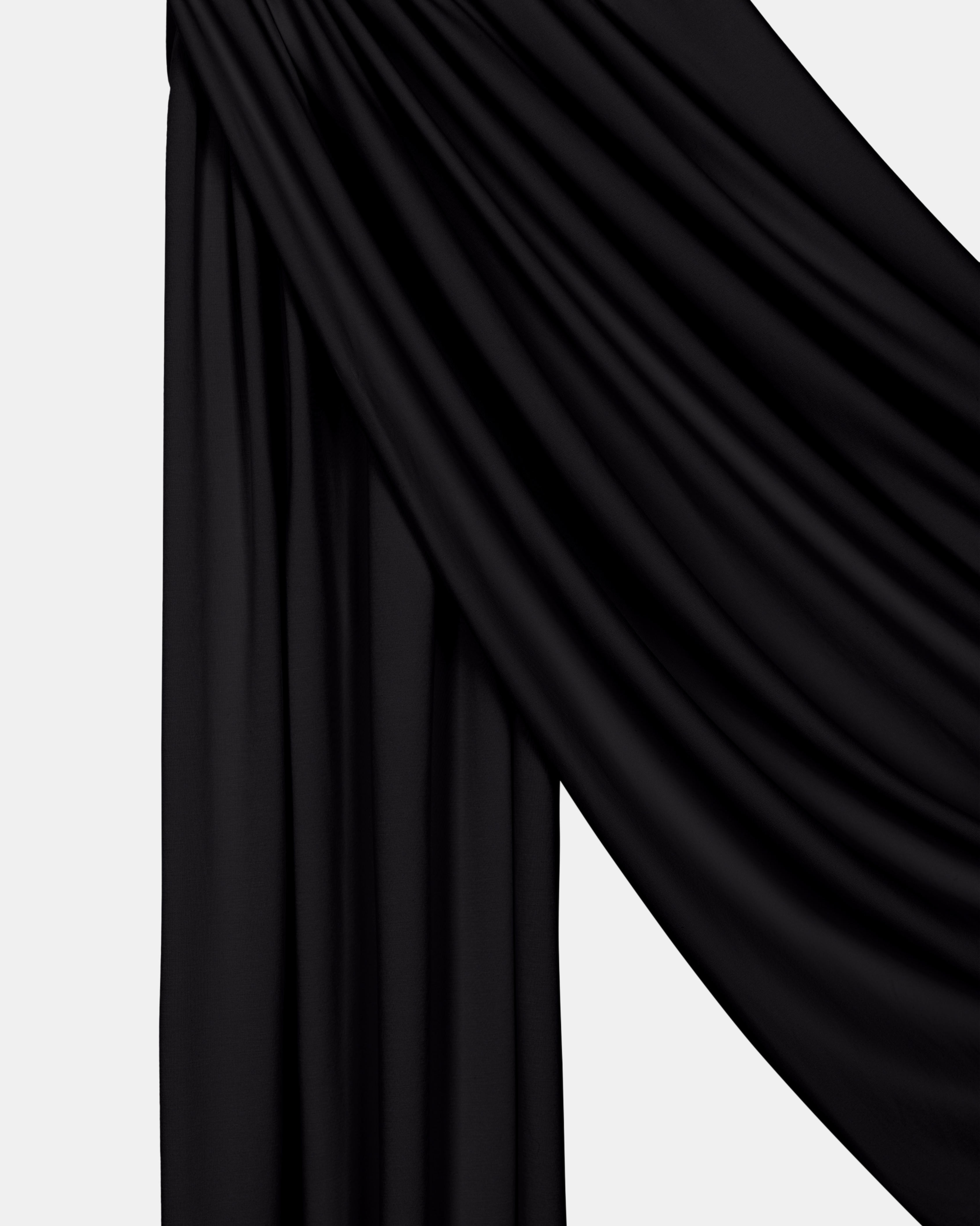 Airy Jersey Scarf Jet Black