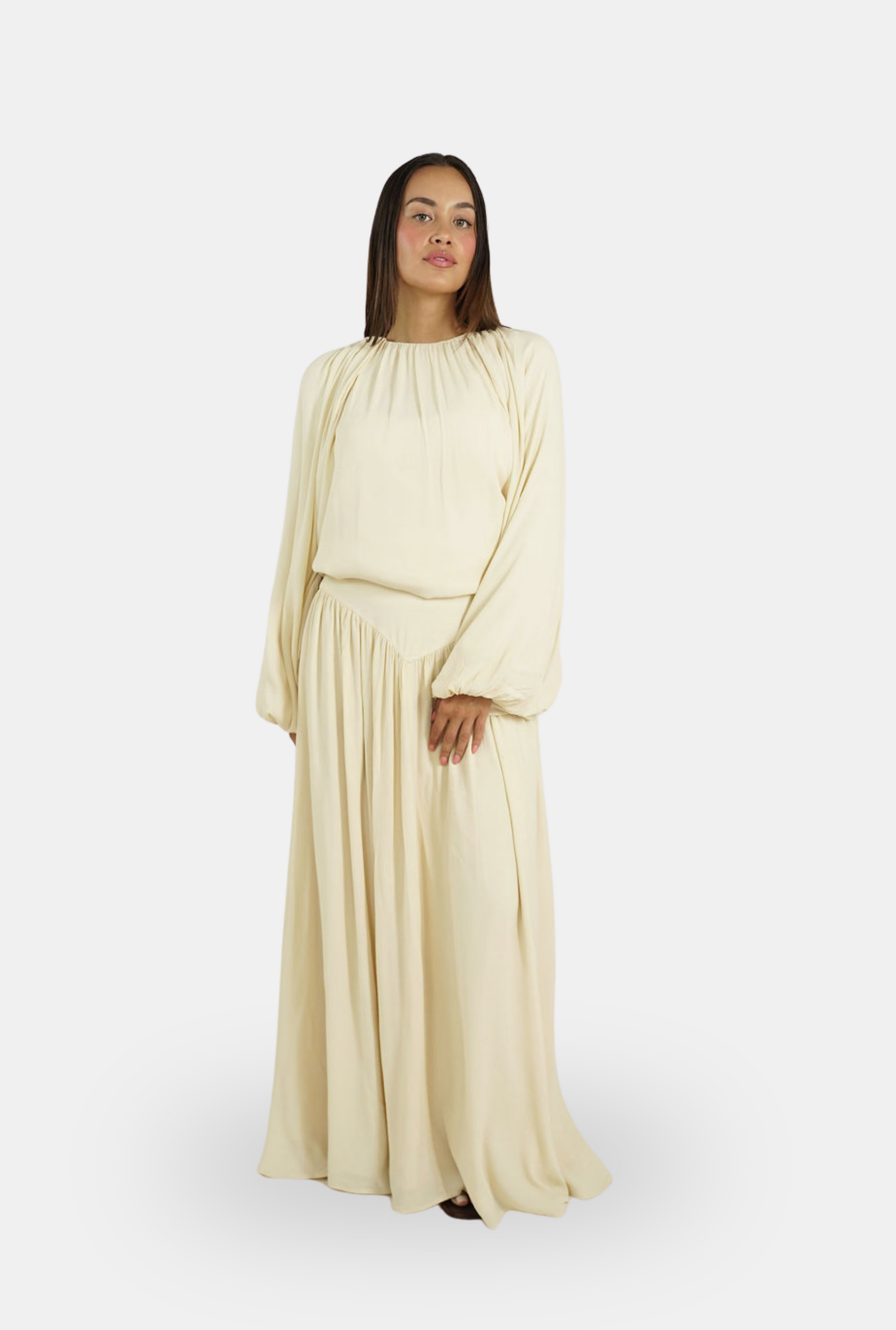 The Plisse Skirt Vanilla Beige | Diversity Modest
