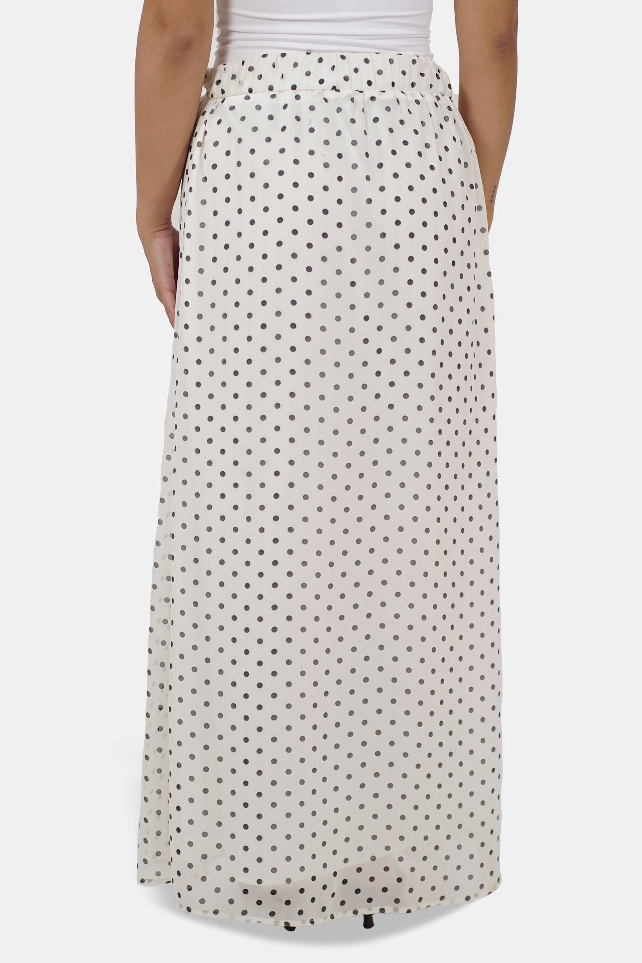 The Asymmetric Polkadot Skirt Vanilla Dot