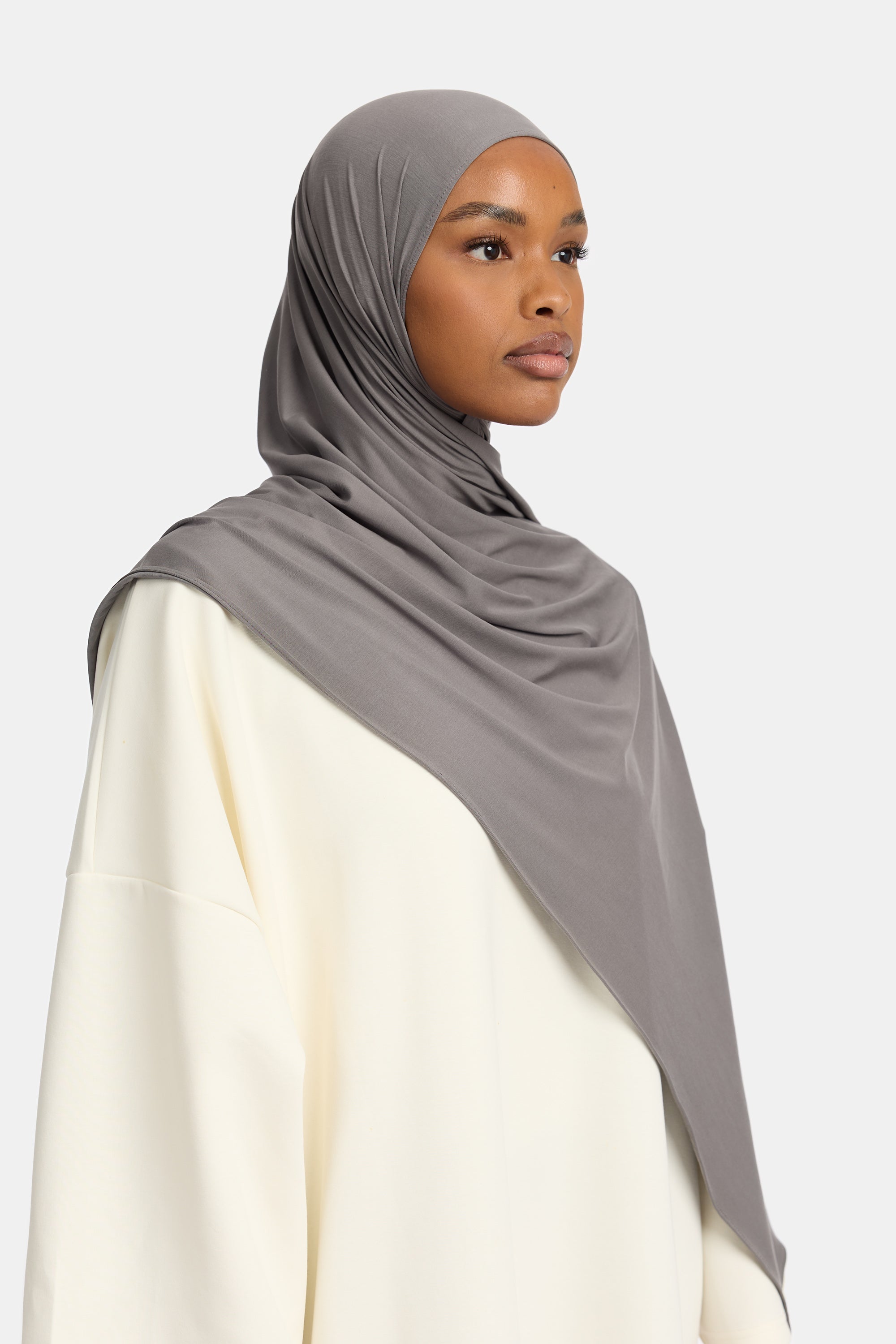 Airy Jersey Scarf Charcoal Grey