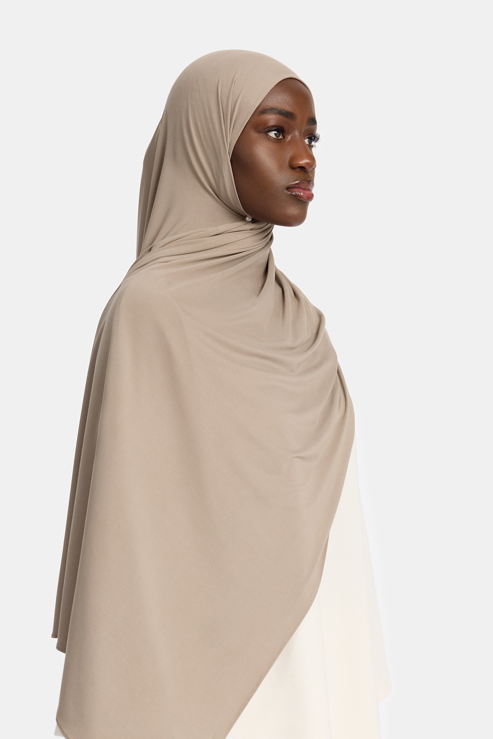 Airy Jersey Scarf Ash Taupe