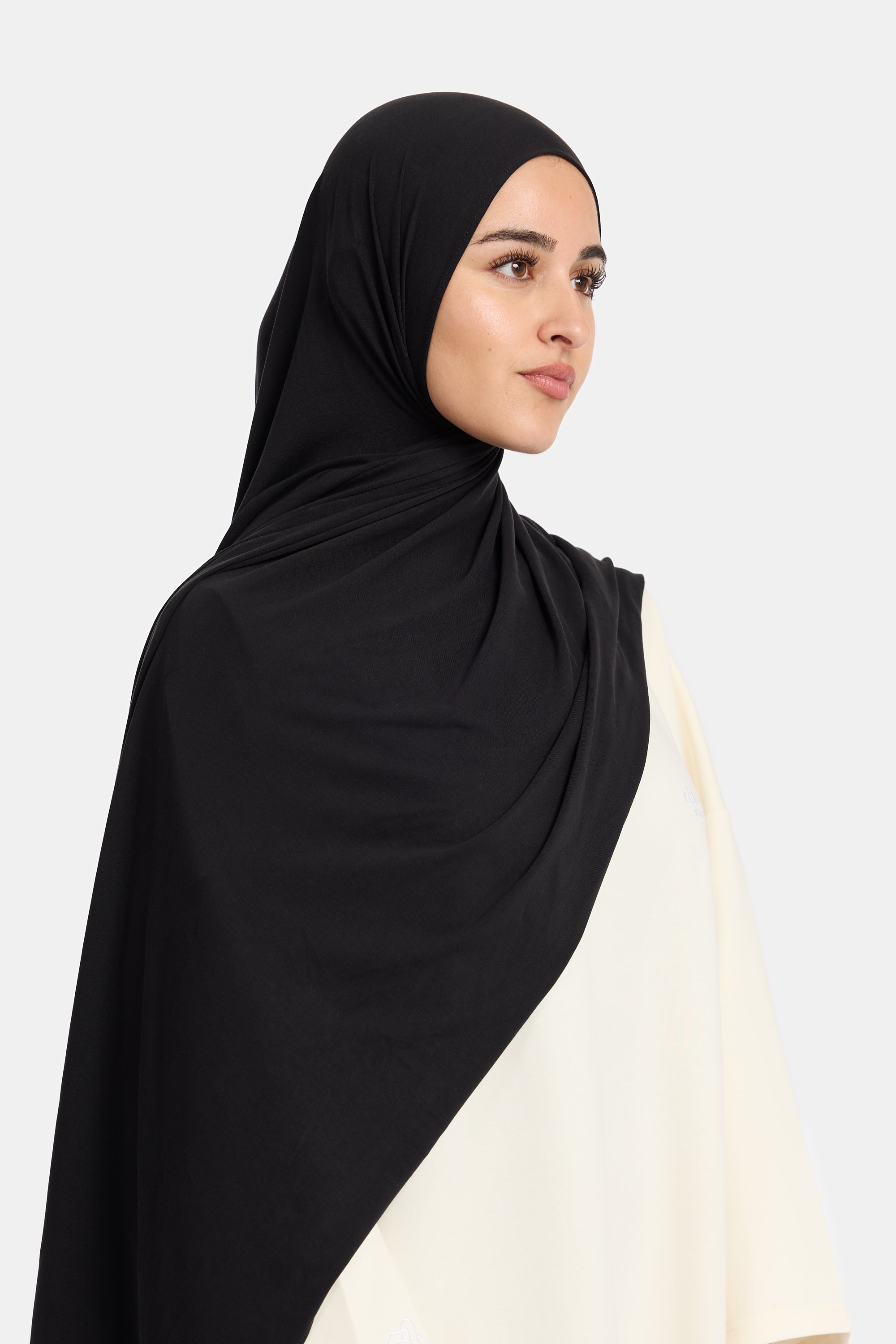 Airy Jersey Scarf Jet Black