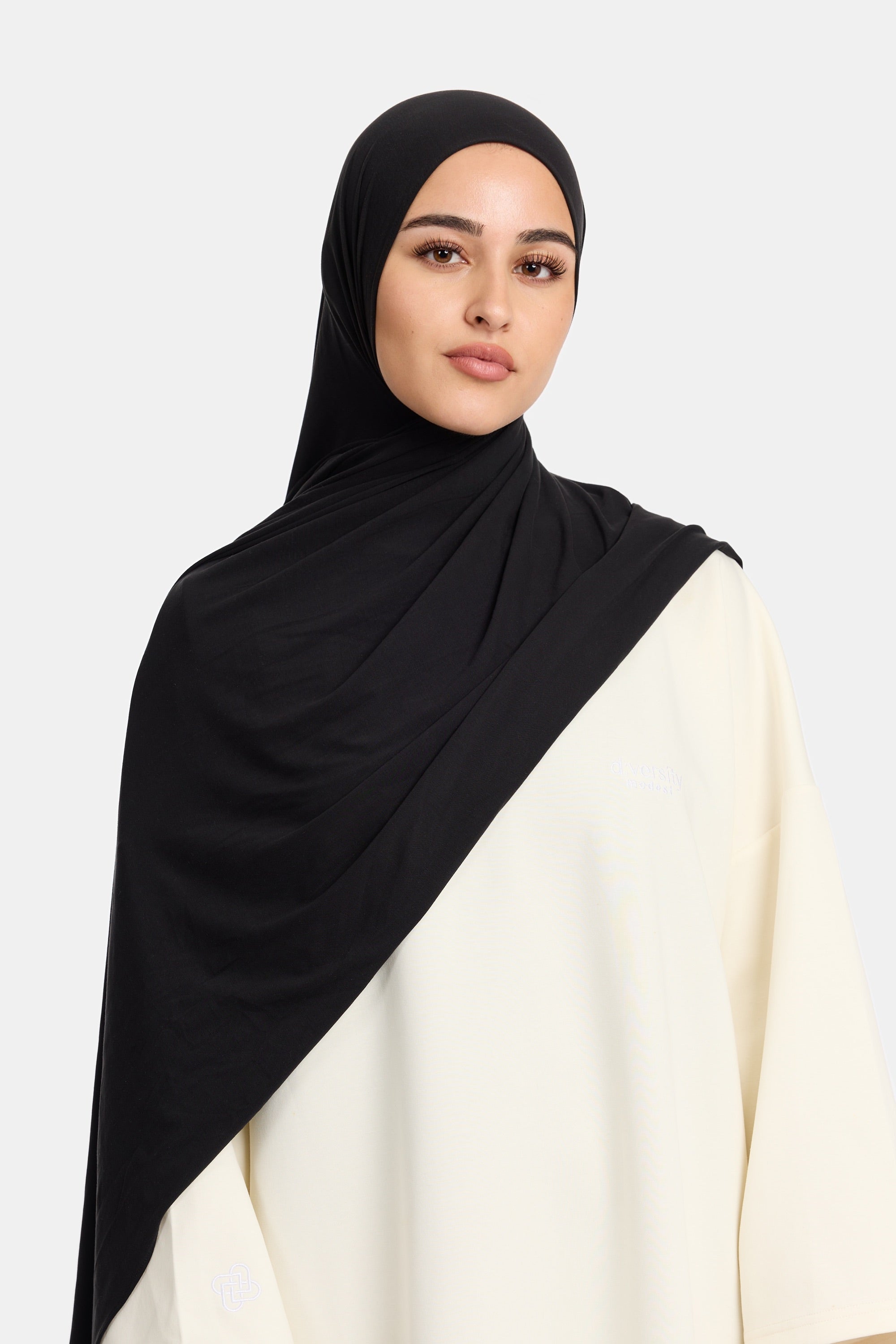 Airy Jersey Scarf Jet Black