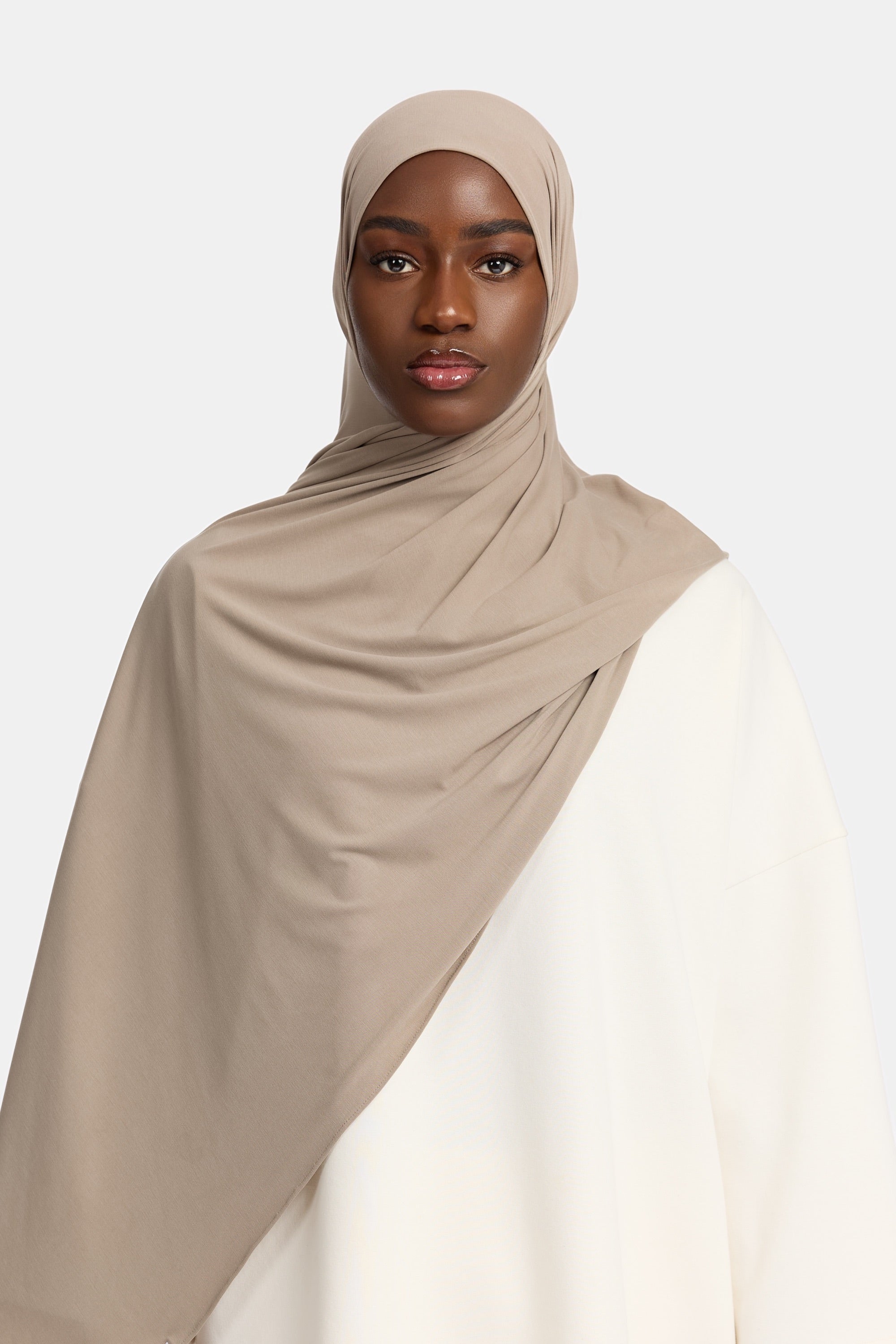 Airy Jersey Scarf Ash Taupe