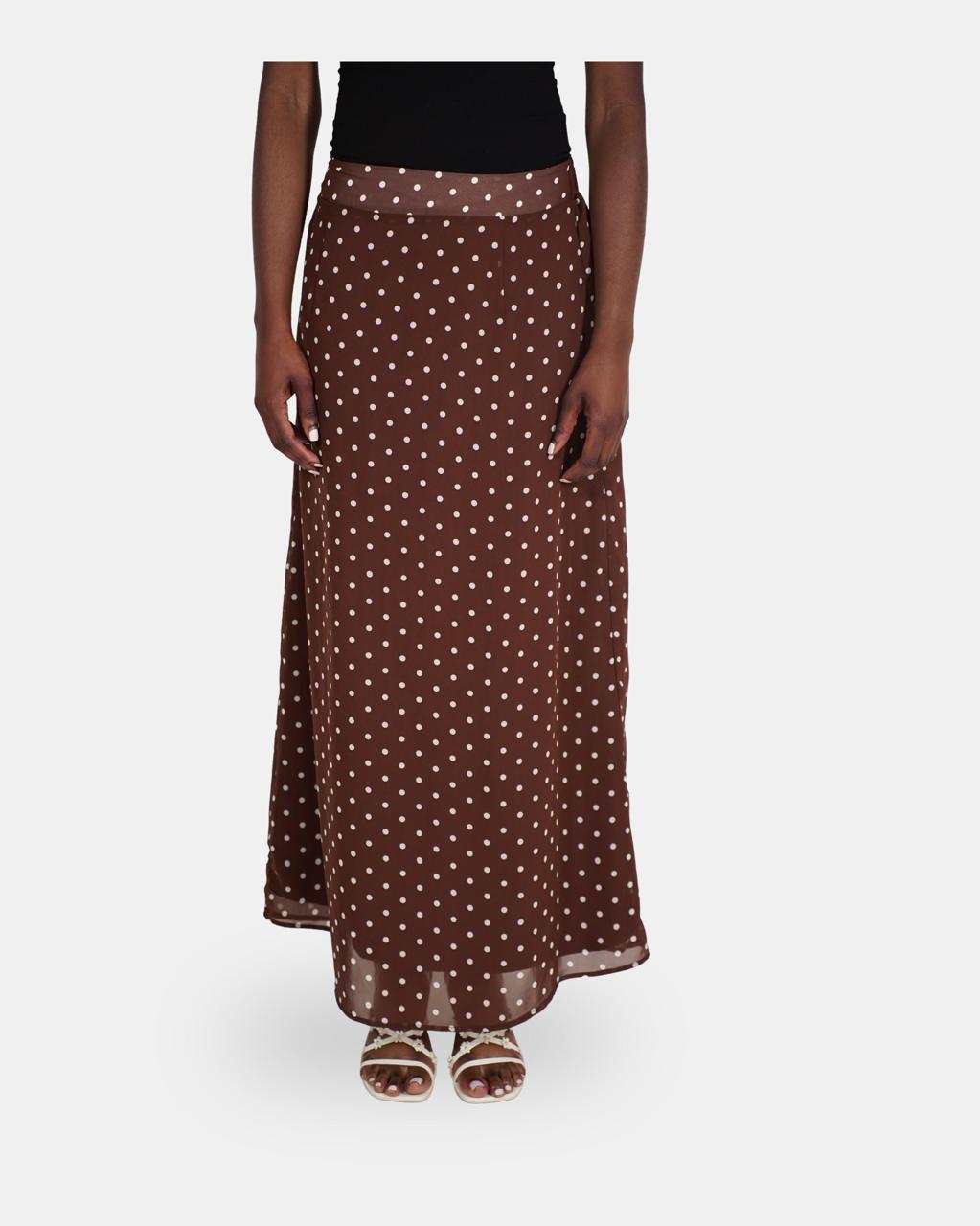 The Asymmetric Polkadot Skirt Chocolate Dot