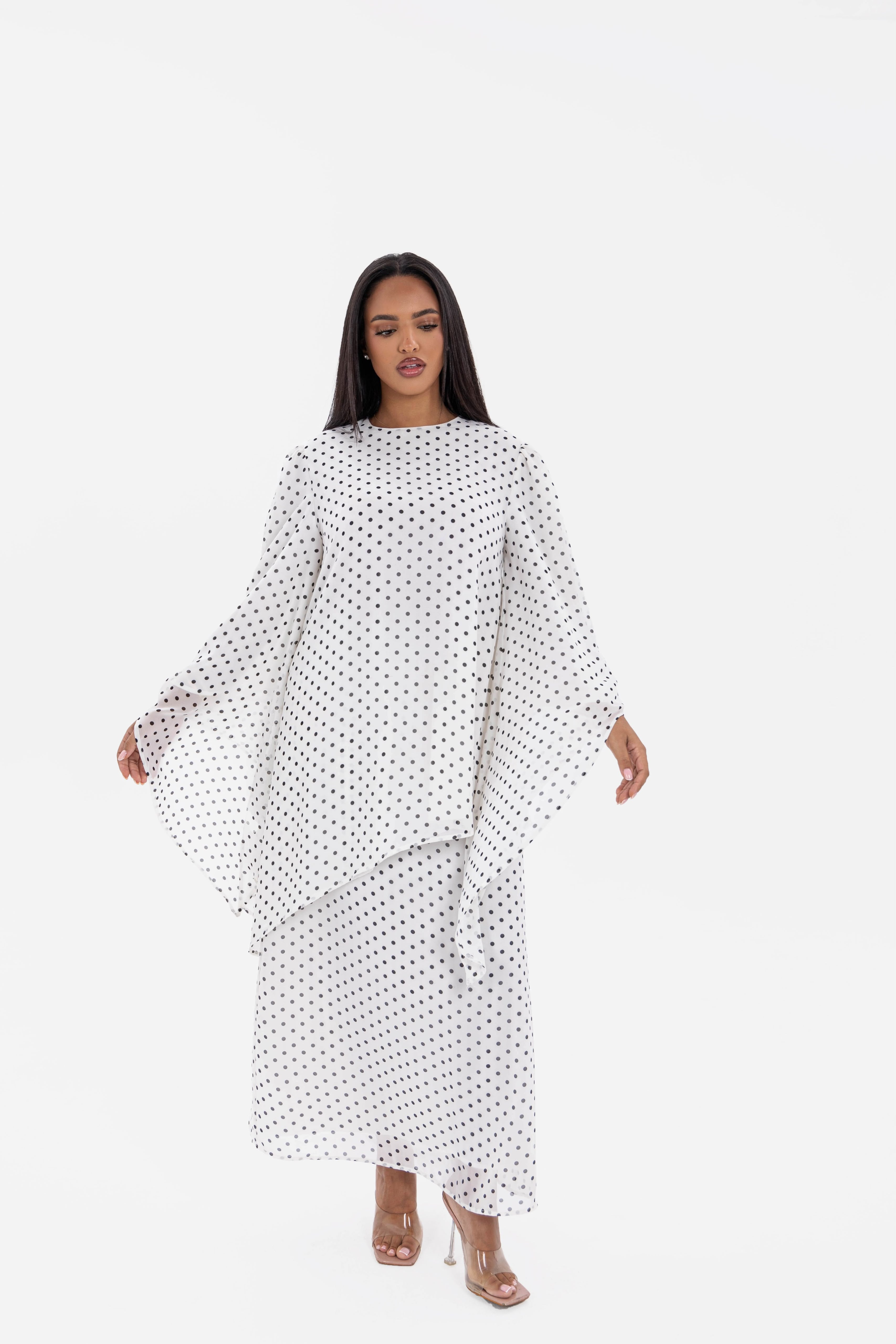 The Asymmetric Polkadot Skirt Vanilla Dot