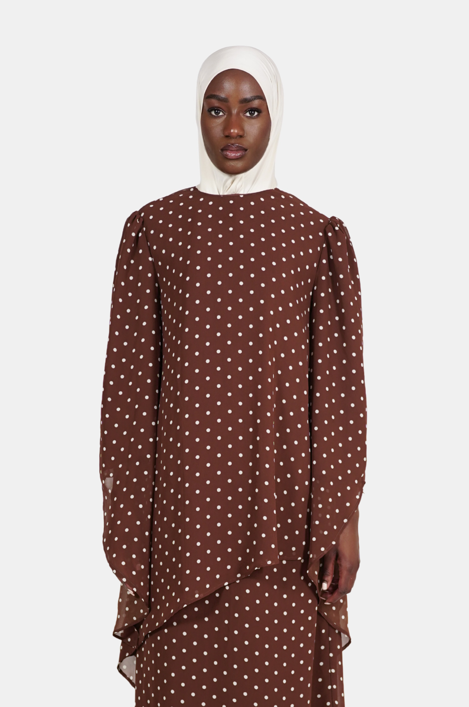 The Asymmetric Polkadot Skirt Chocolate Dot