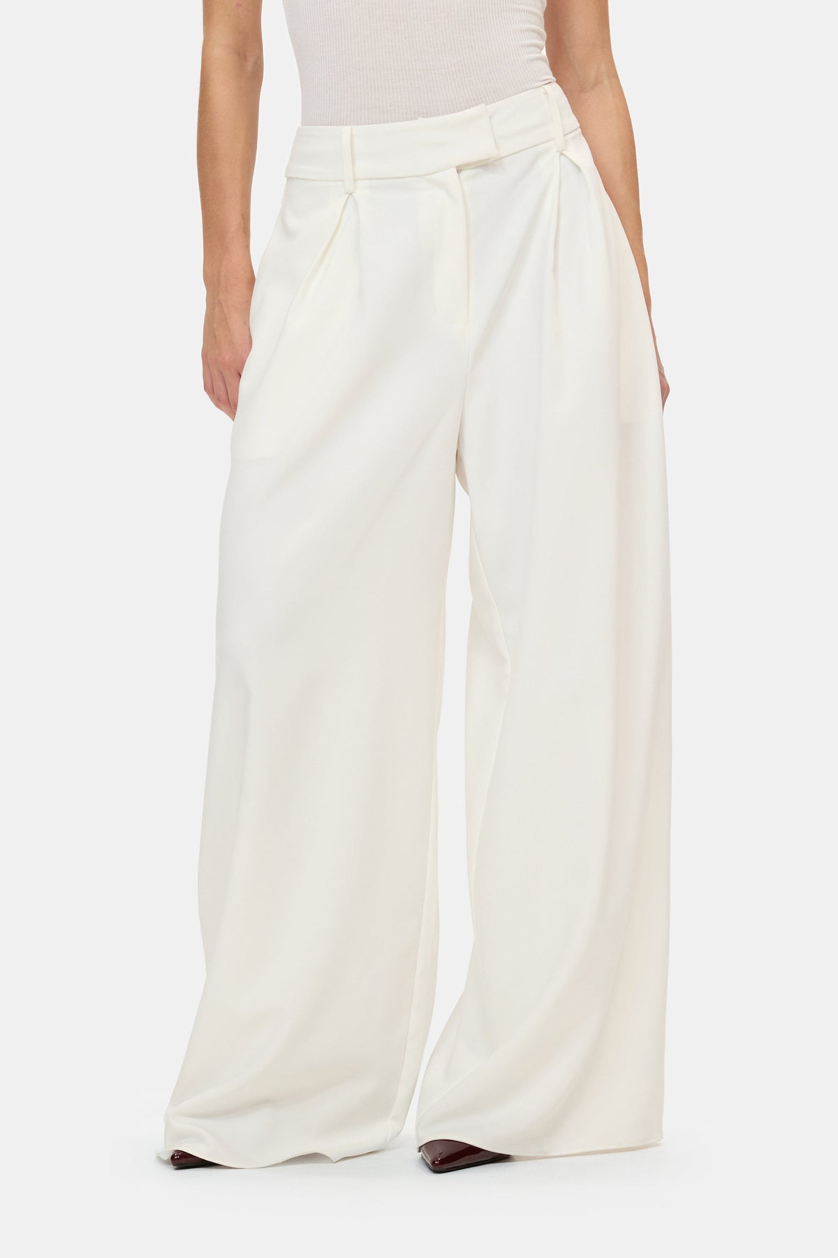 The Structured Trousers in White, front