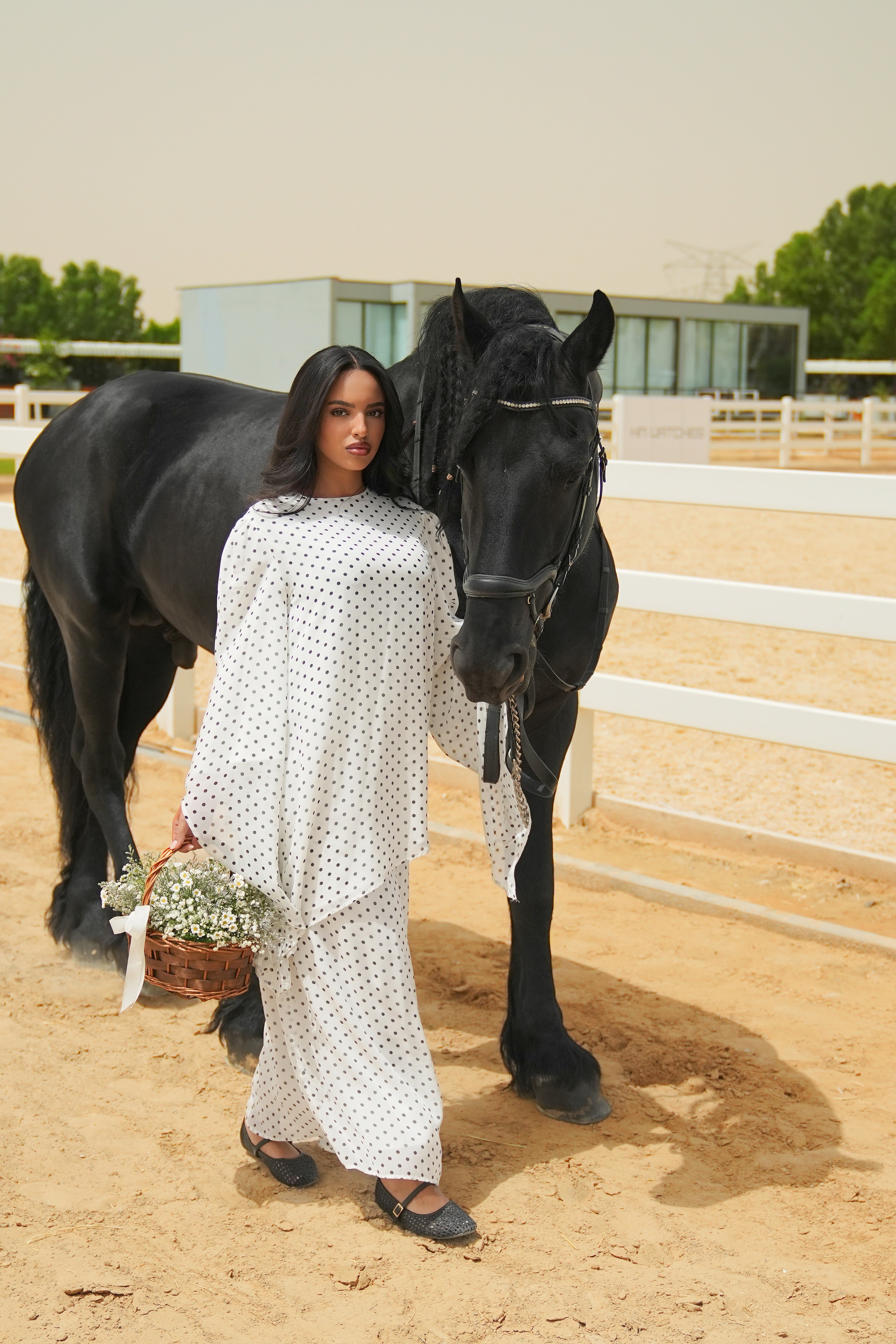 The Asymmetric Polkadot Skirt Vanilla Dot