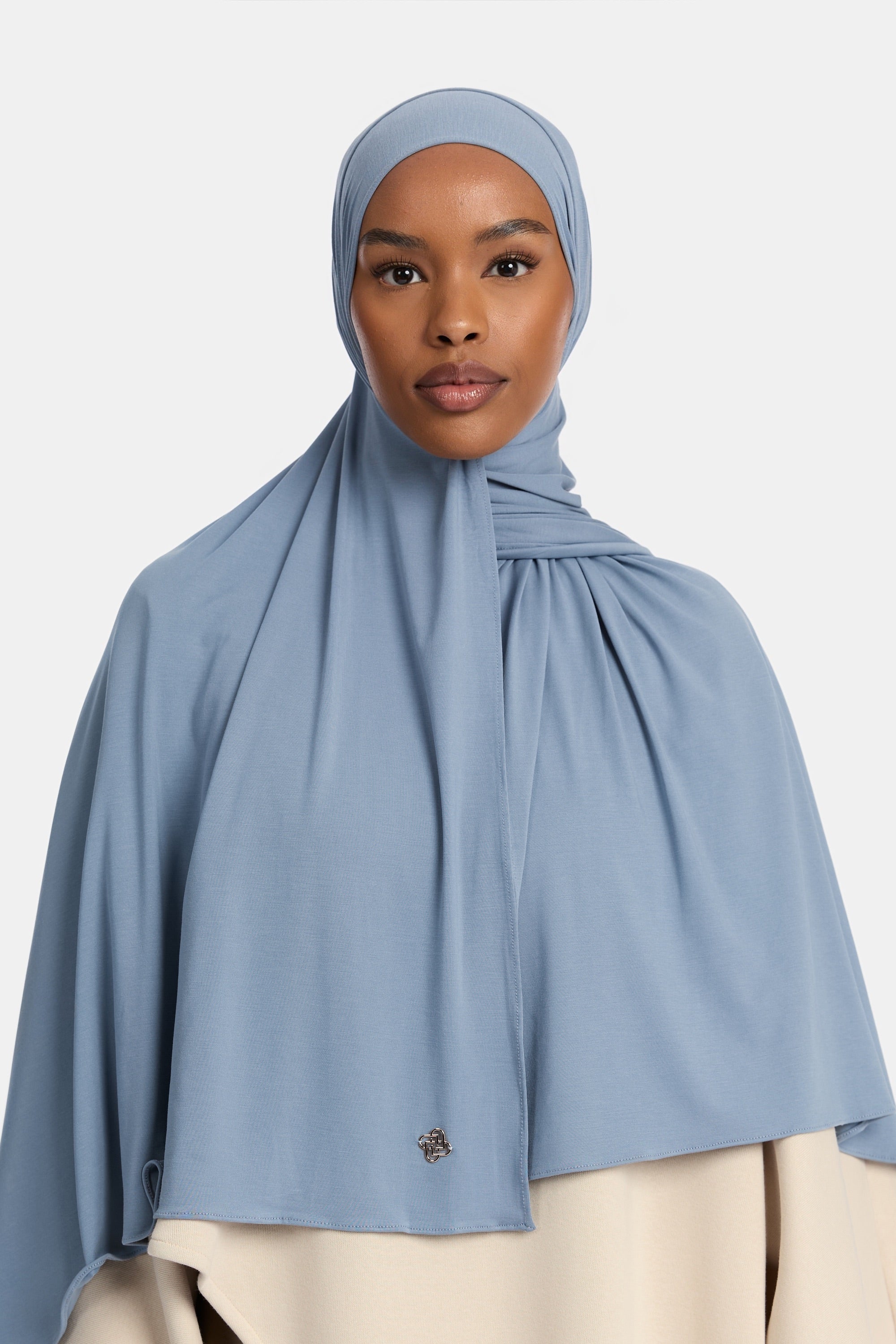 Airy Jersey Scarf Denim Blue