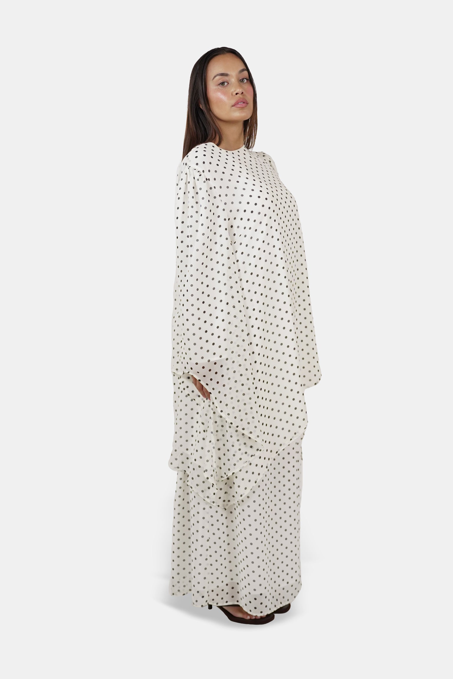 The Asymmetric Polkadot Skirt Vanilla Dot