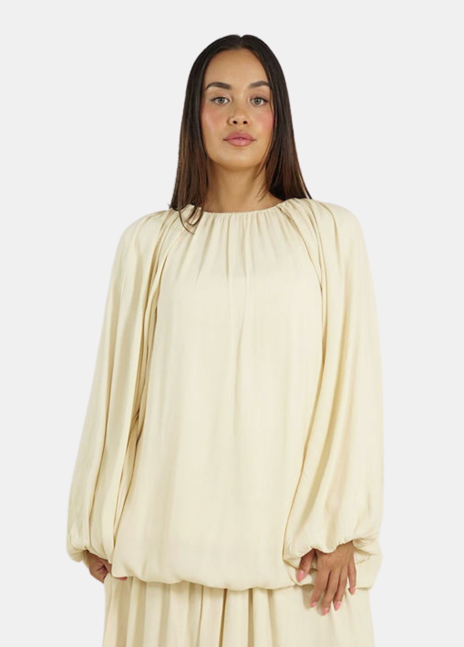 The Plisse Top Vanilla Beige
