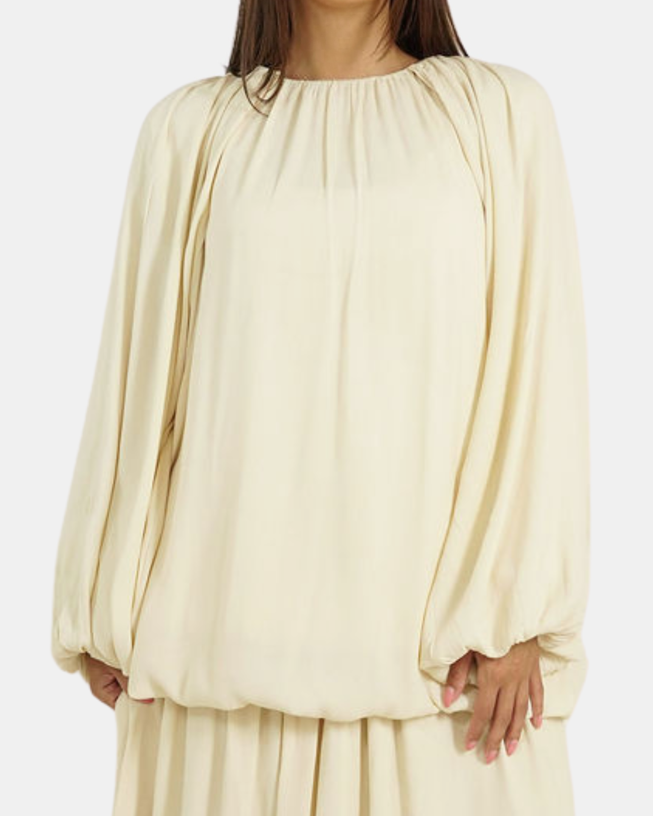 The Plisse Top Vanilla Beige