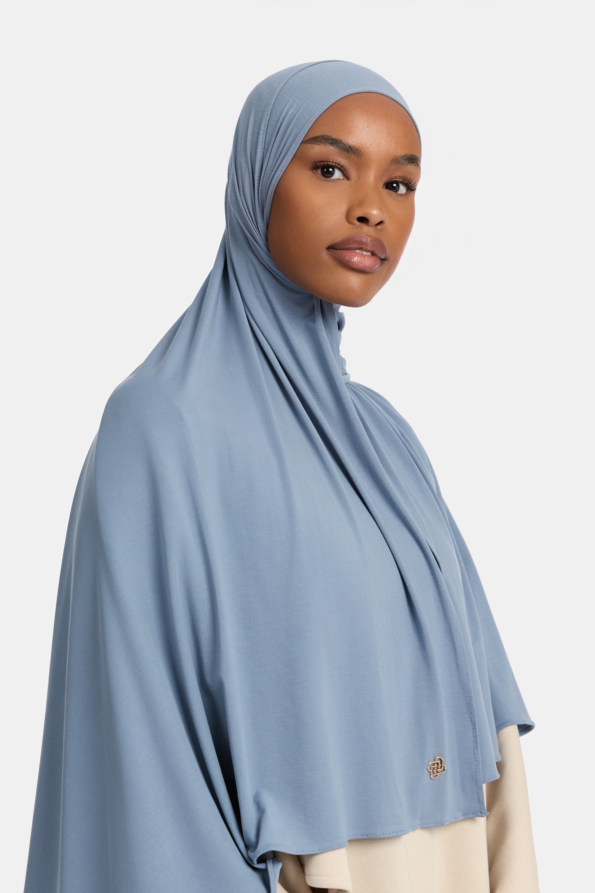Airy Jersey Scarf Denim Blue