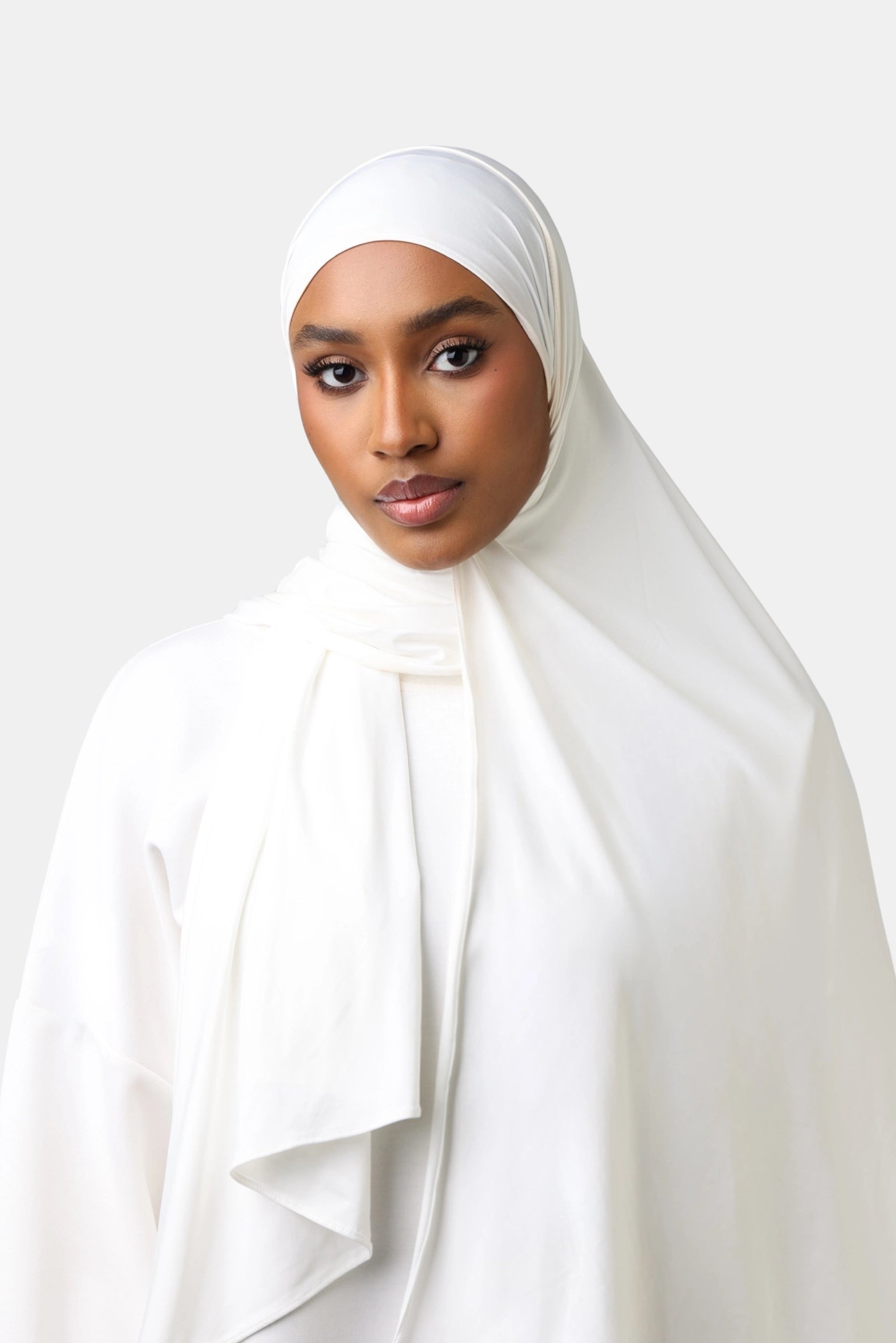 Ice Silk Jersey Scarf Pure White