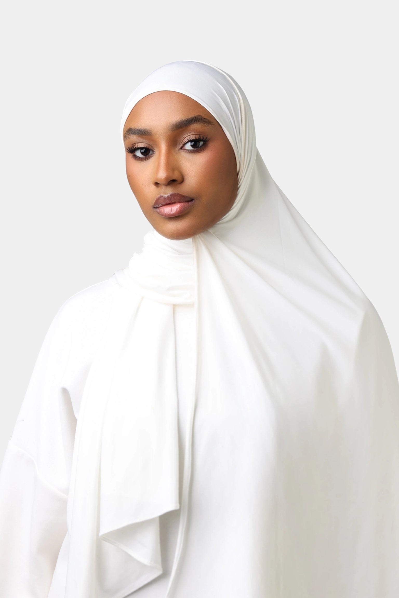 Ice Silk Jersey Scarf Pure White