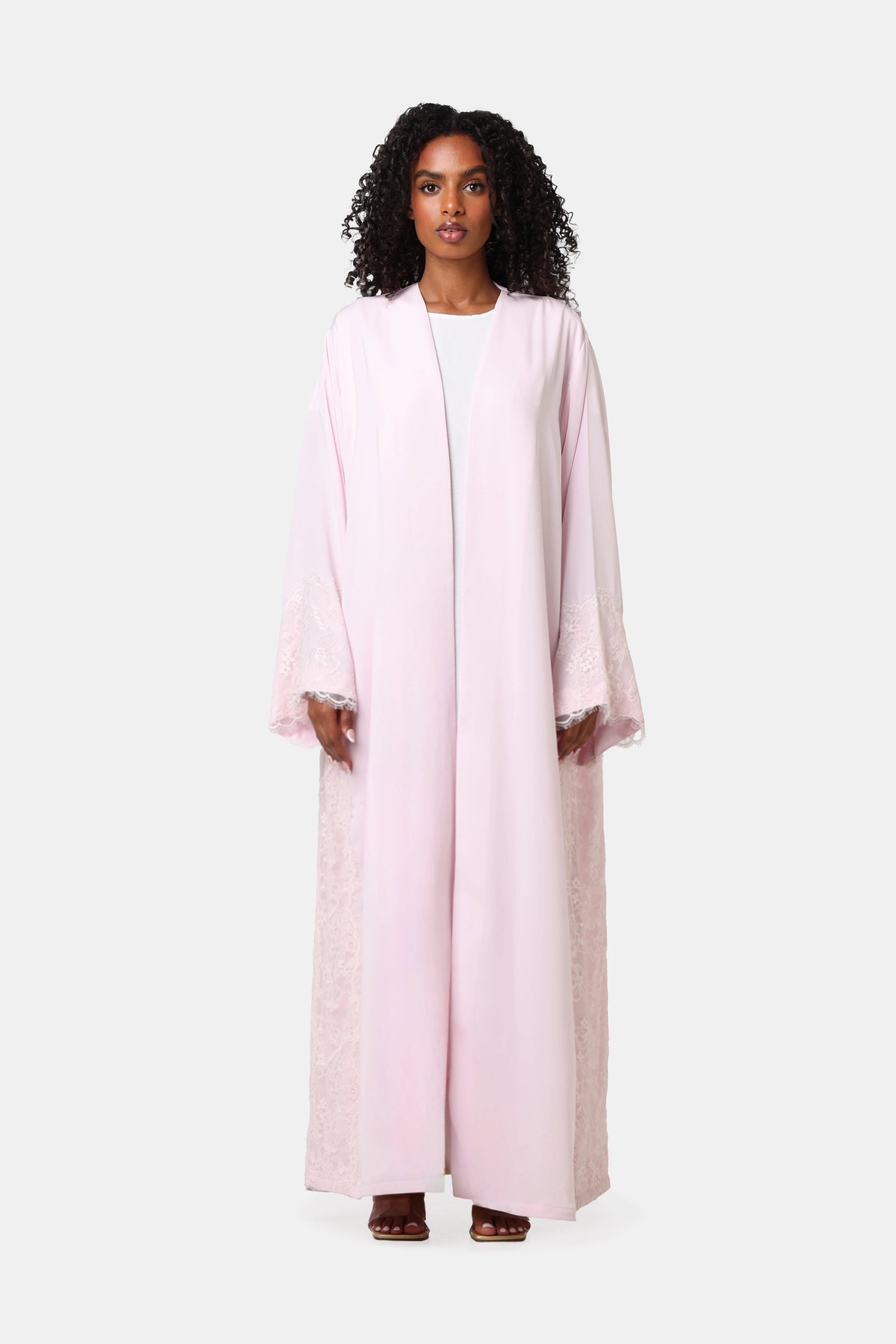 Lace Abaya Pink