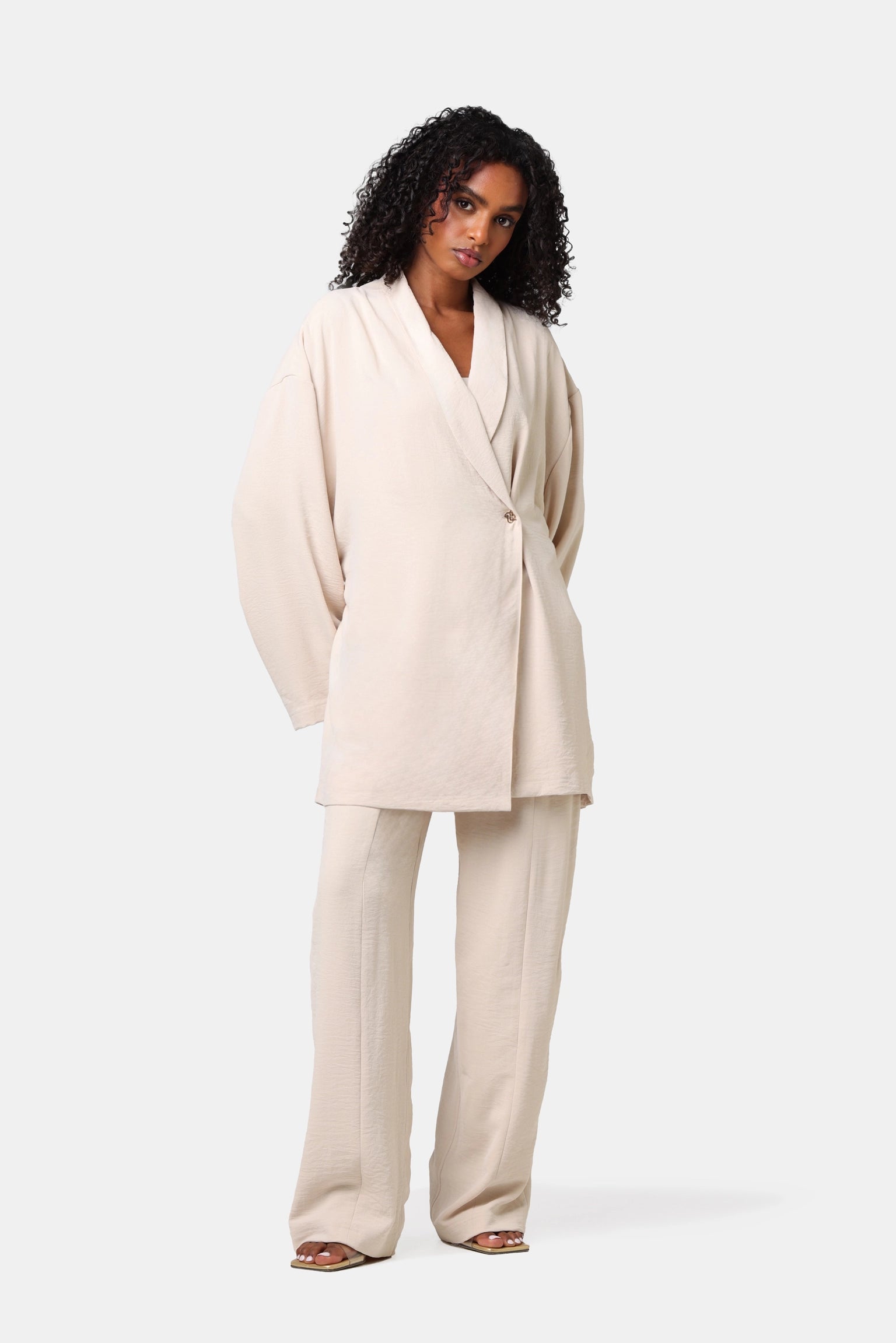 The Muse Pants Set Almond