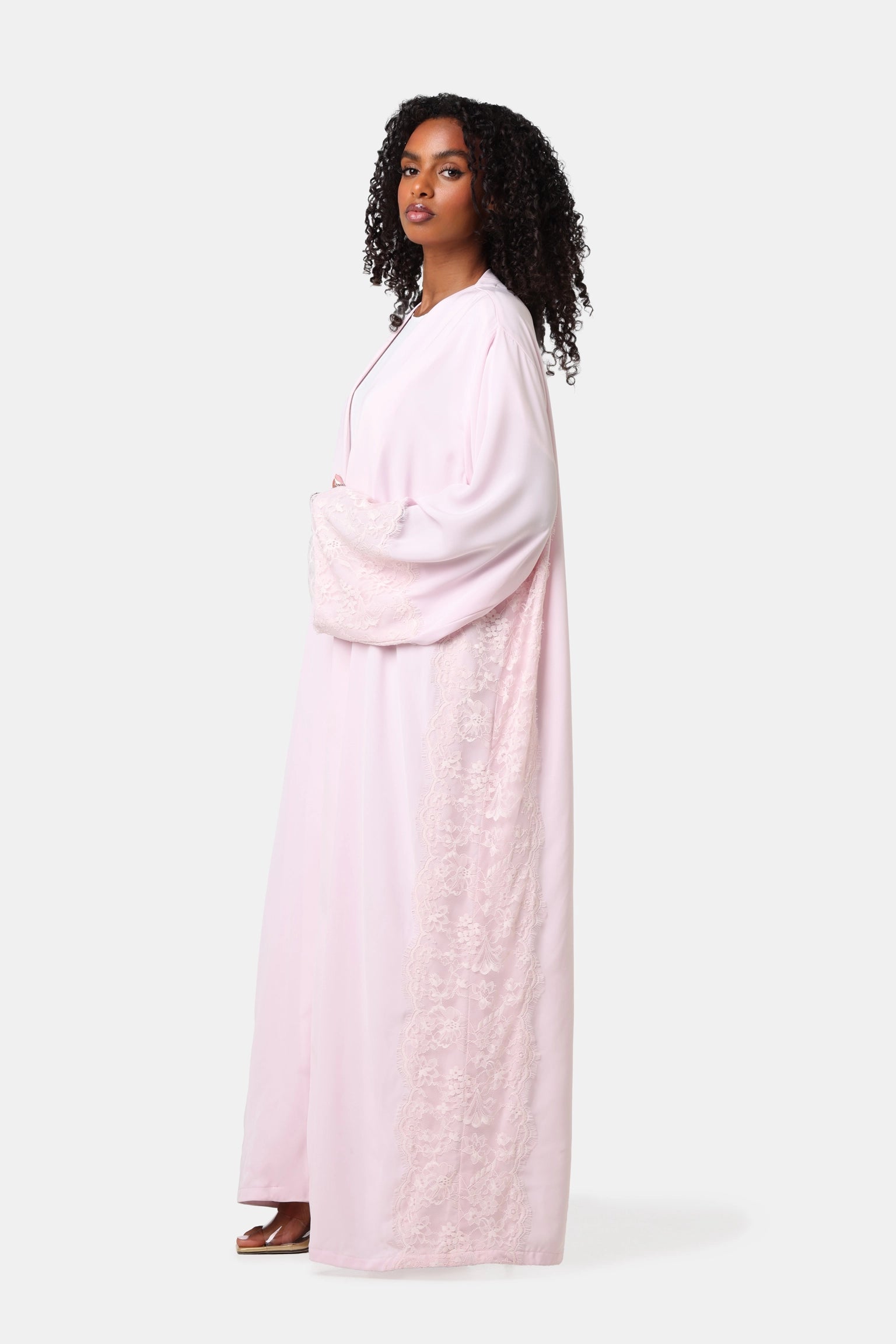Lace Abaya Pink