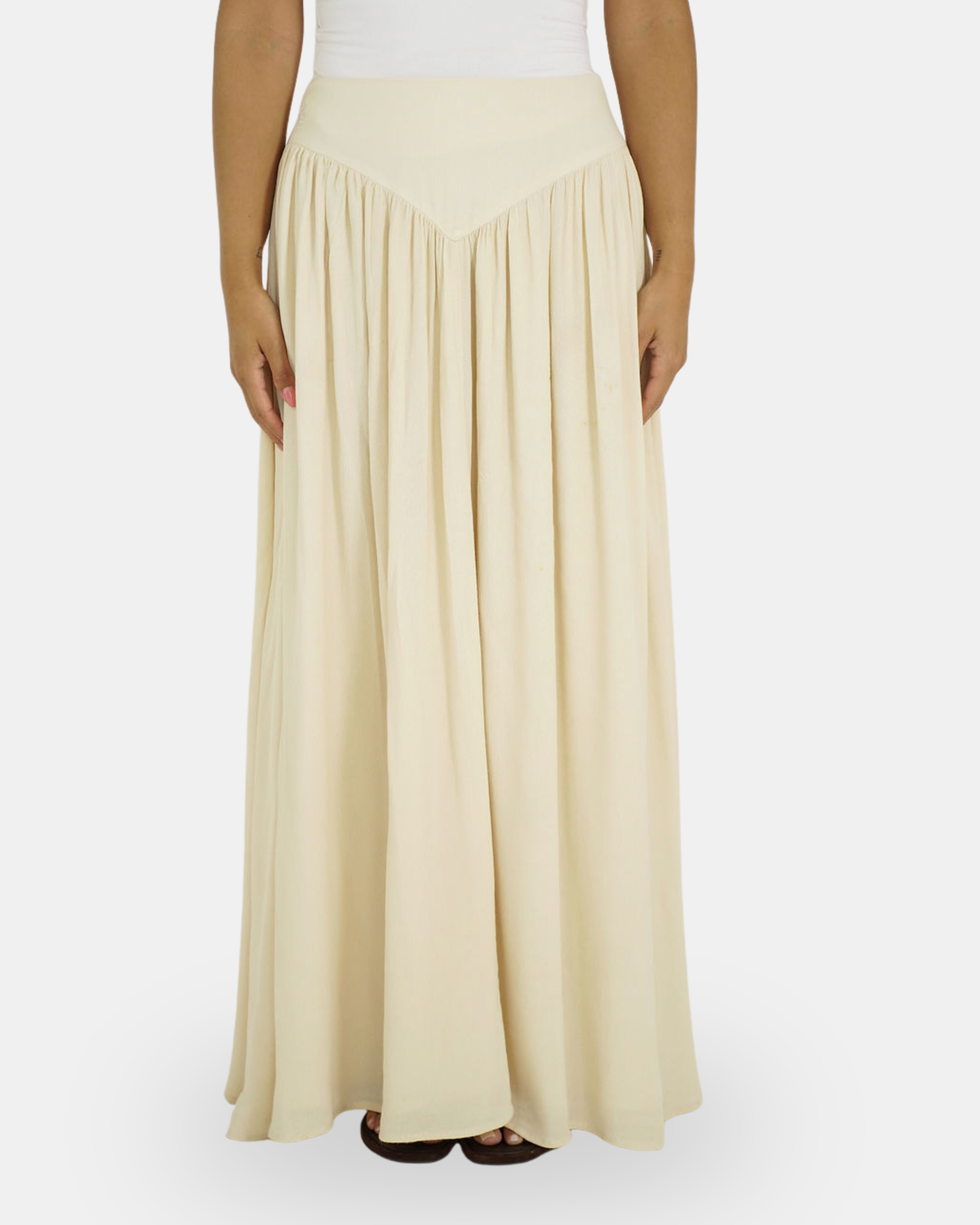 The Plisse Skirt Vanilla Beige