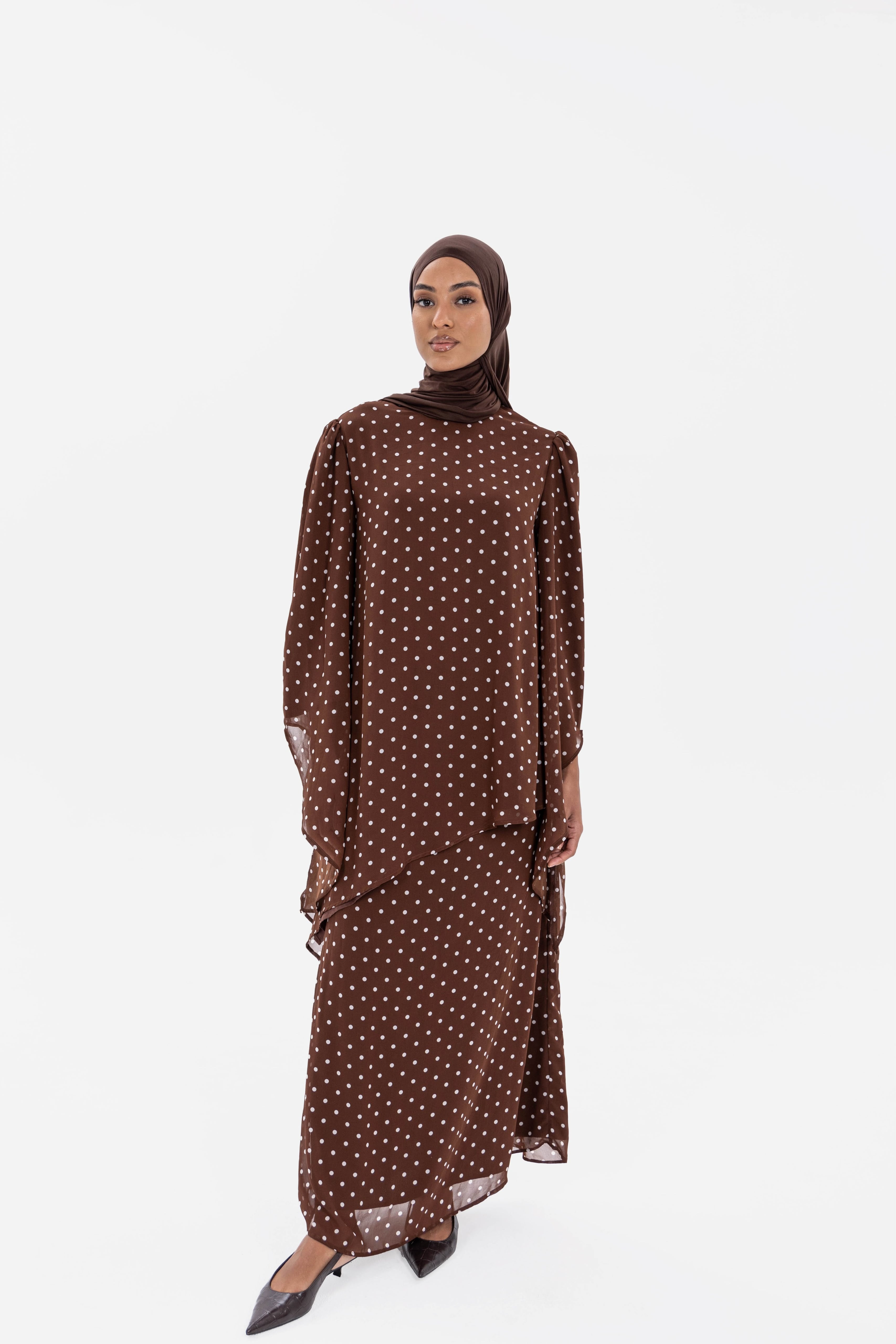 The Asymmetric Polkadot Top Chocolate Dot