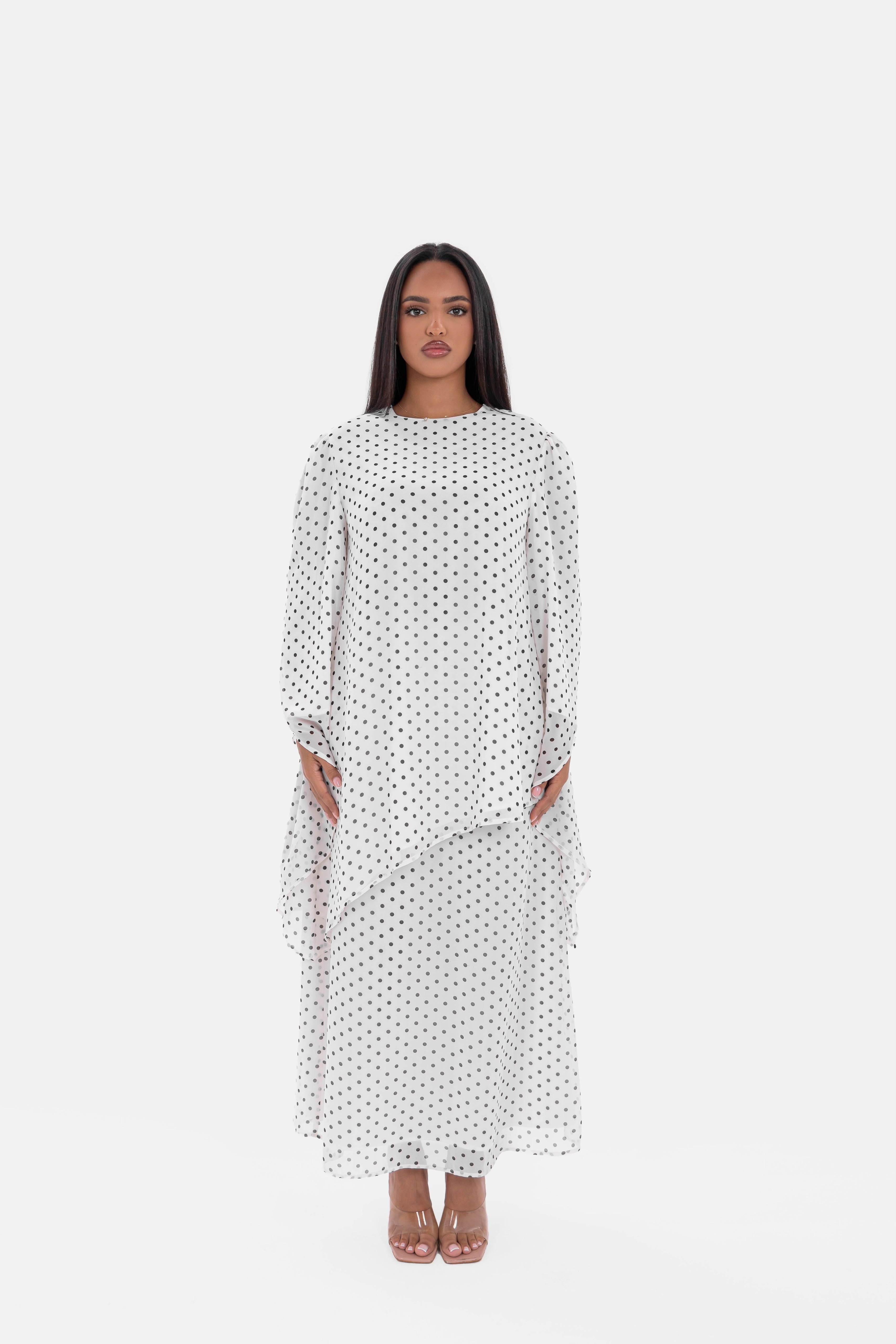 The Asymmetric Polkadot Skirt Vanilla Dot